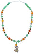 Southwest Multicolor And Sterling Silver Squirrel Bead Necklace SX114949